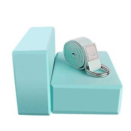 Kork Yoga Blok 2-pak Eva Skum Yoga Blok Sæt af 2 Yoga Blok med Strop, Yoga Mursten med Strop, Yoga Blok Yoga Mursten Yoga Cube Strækblokke
