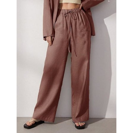 Dame Bomuld Bukser Grå Højtaljet Harem Løse Bløde Elastisk Talje Hvid Sommerbukser Blå Casual 2022 Bukser Til Kvinder H