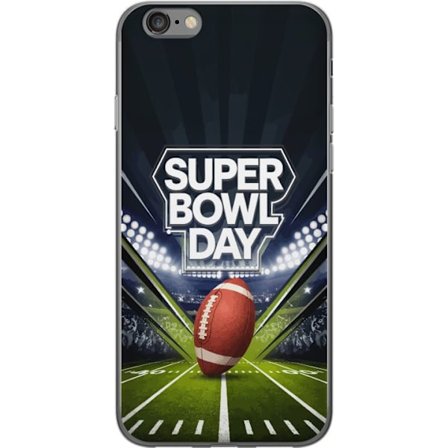 Kompatibelt Mobildeksel til Apple iPhone 6 Super Bowl Day plakat med amerikansk fotball på opplyst arena i dramatisk sportsdesign