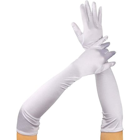 1920-talets långa aftonhandskar stretch satin armbågshandskar bröllop bröllop fest Acsergery present