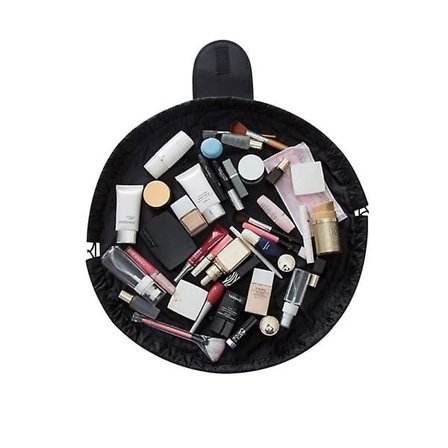 Udvidelig toilettaske sort one size