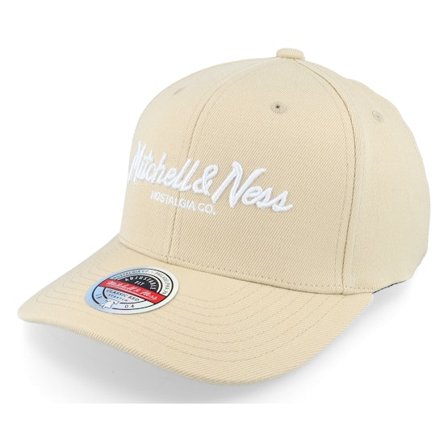 Mitchell & Ness - Beige adjustable Keps - Branded Pinscript Khaki/White Adjustable @ Hatstore