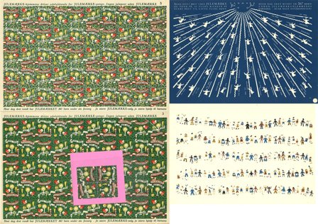 Danmark 1951-1973 - Samling af juleark i skalatryk