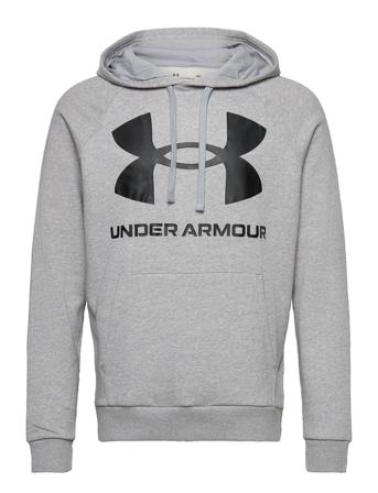 Ua Rival Fleece Big Logo Hd Hoodie Grå Under Armour