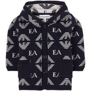 Kids - Emporio Armani Navy Logo Hooded Cardigan 9 months - Coats and jackets - 9 months - Blue