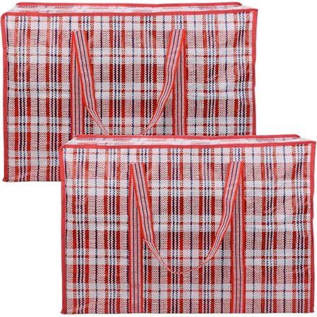 2 stk. opbevaringspose, stor kapacitet tøjopbevaringspose flytteposer med lynlåslukning til vask, flytning, shopping (rød, 68cm*50cm*24cm)