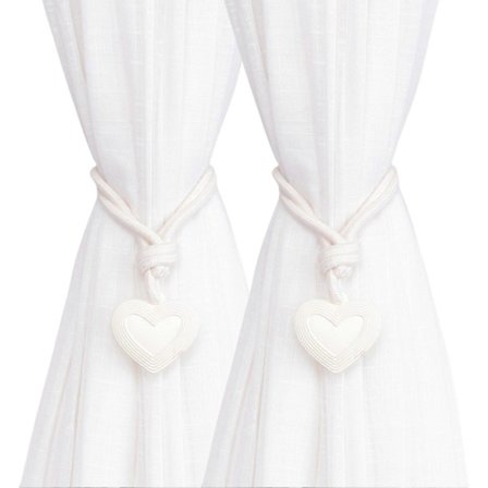 Flerbruks flettet tau gardinbindere holdere med hjerteanheng 2 pakke gardinbånd bånd for våningshusdekorasjoner oransje farge