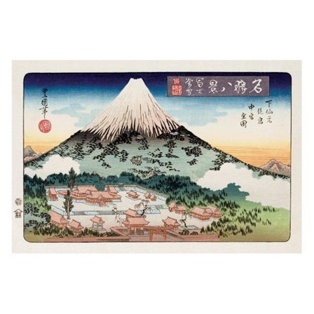 Utagawa Toyoku - Evening Snow Mt. Fuji - Asiatisk konst