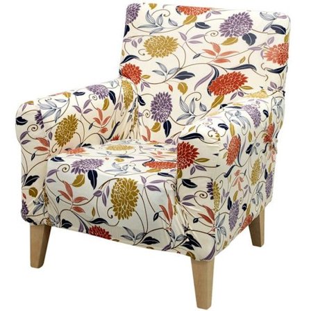 Elastisk fåtöljöverdrag, blommig lutande fåtöljskydd för sovrum, vardagsrum, bar - Kräm