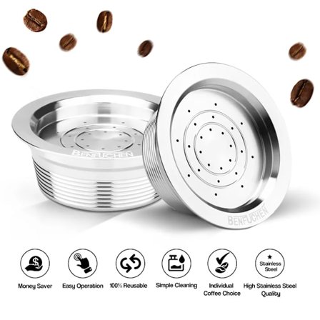 Återanvändbara kaffekapslar i rostfritt stål, återanvändbara kaffekapselkopparfilter, kompatibla med LAVAZZA A MODO MIO JOLIE LAVAZZA A MODO MIO 