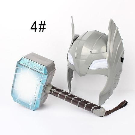 Led-valaisevat äänet Thorin vasaran kypäränaamio Lasten Cosplay-lelut Action-hahmo (FMY)