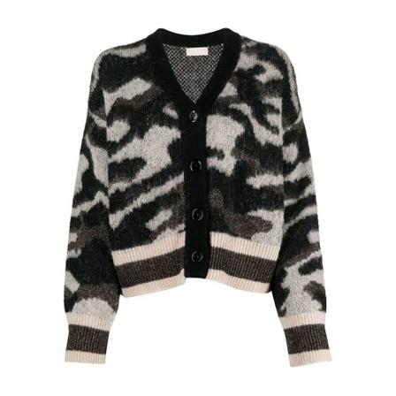 Liu Jo, Cardigans Zwart, Dames, Maat:L,Camouflage