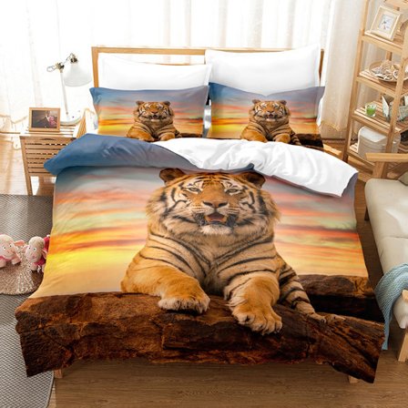 Sarjakuvakuvioinen peittopussilakanasetti neliosainen setti peittopussi tiikerityylinen painatus kolmiosainen setti 6