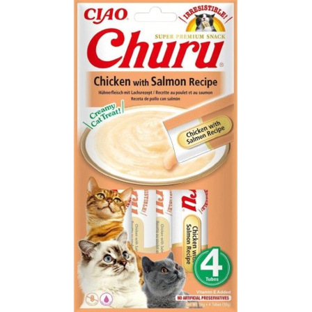 Churu - Cat Creamy Treat Chicken with Salmon 4 x 14 g - Katt - Kattegodteri & kattegress - Belønningsgodbiter katt - ZOO.no