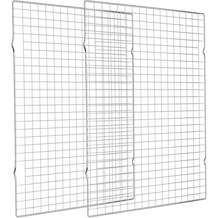 Kølerist til bagning 2-pak, 40x25 cm bagerist, tyk tråd cookie-rist til madlavning, stegning, grillning, tørring, passer til halv bageplade