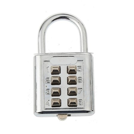 8-numeroinen kannettava mekaaninen pinnoitettu yhdistelmälukko Silver 35mm/6.1 x 3,5 x 1.1 cm