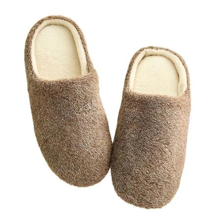 Naisten talvi fleece-tossut sisäkäyttöön, tavalliset lattiatossut Coffee 40-41