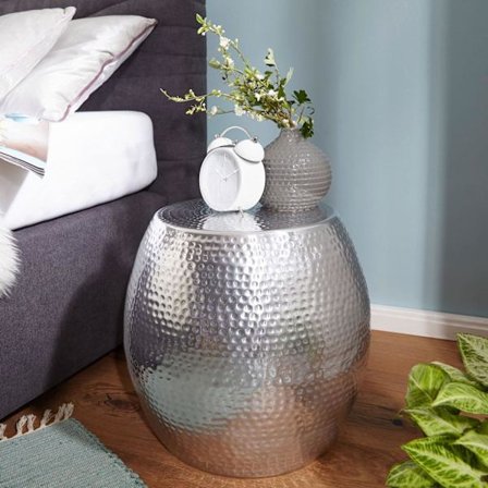 Rootz sidebord - Sølv aluminiumsbord - Moderne sofabord