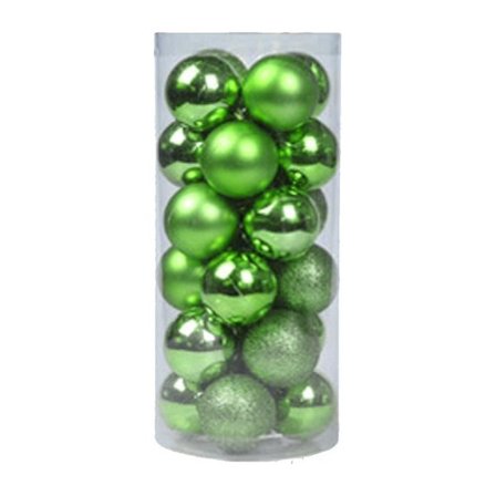 24 stk. 3 cm uknuselige juletrekuler for juletre, bryllup, bursdagsfestdekorasjon - fruktgrønn 3 cm