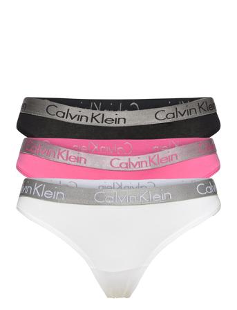 Thong 3Pk Stringtrosa Underkläder Multi/mönstrad Calvin Klein