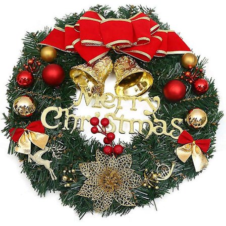 Julkrans God Jul Dörrprydnad Vägg Konstgjord Tallgirland För Julfest Dekoration 30cm