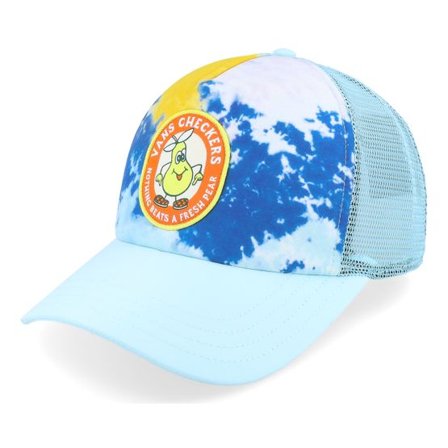 Vans - Blå trucker Keps - Checkers Curved Bill Blue Glow Trucker @ Hatstore