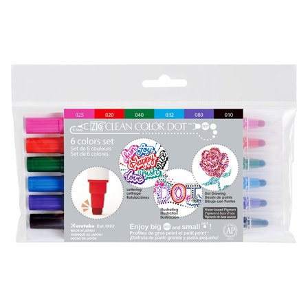 Clean Color DOT Pen 6-set