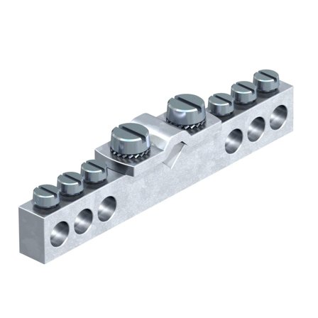 Obo Bettermann 5015553 Potensialutjevningsskinne messing med 6 tilkoblinger, Jording & lynavledere