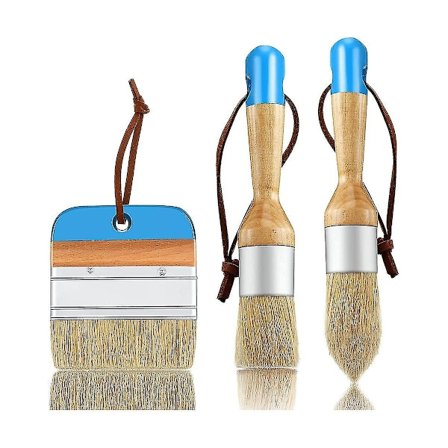 3 stk Kritt- og voksmalingbørster Oval børste for akrylmaling Børste for maling med børste for tre