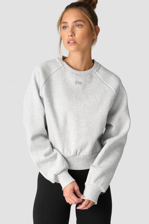 Everyday Cropped Crewneck Light Grey Melange