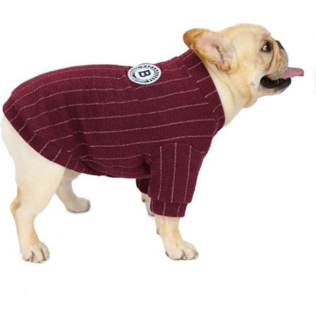 Hundetøj Bomuld Stribet Bulldog Baseball Trøje, Velegnet