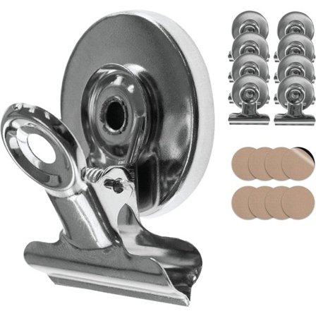 Magneter med klämmor / Clips, 8x Magnetclips, Clips med reptåligt klistermärke, Kylskåpsmagneter med clips, Starka magneter, för hemmet