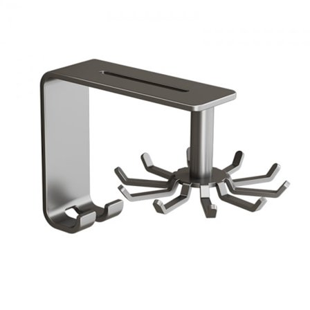 Grå bestickställ 360° roterande väggmonterad för kastruller, skedar, gl