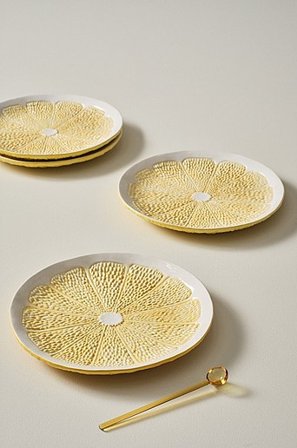 Jotex - Bord 4-pack ø 27 Cm Geel/wit Geel/wit - LEMON - Koop Borden bij Jotex