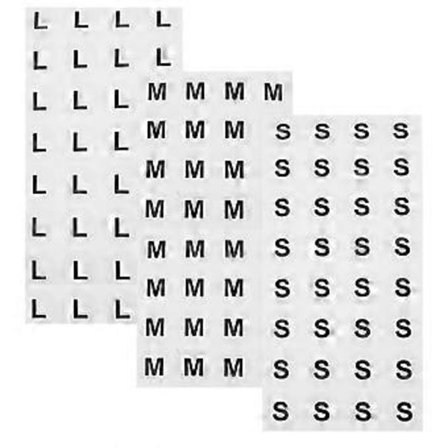 1500 stk. Praktiske størrelsesmærker Runde selvklæbende størrelsesetiketter til tøj