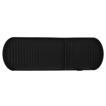 Bänkskiva Silikon Avrinningsbricka Livsmedelskvalitet Halkskyddad Frostad Botten Silikon Diskmatta för Badrum Svart