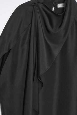 COS Women's Camicetta In Seta Con Sciarpa in Nero