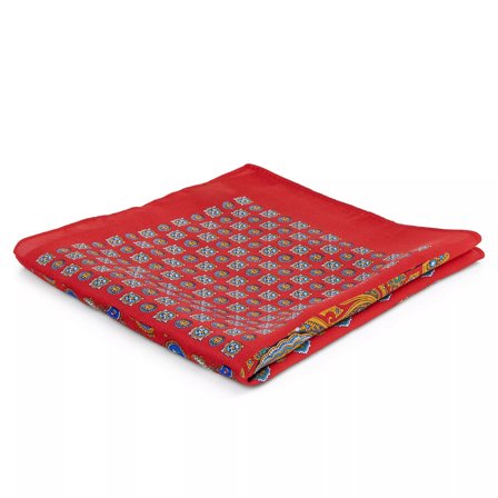 Pochette de costume rouge à patchwork cachemire pour hommes - Pochettes de costume à motifs