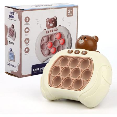 2PCS Popping spillkontroller, rask trykk sensorisk fidget leker for barn (bjørn)(astronaut)
