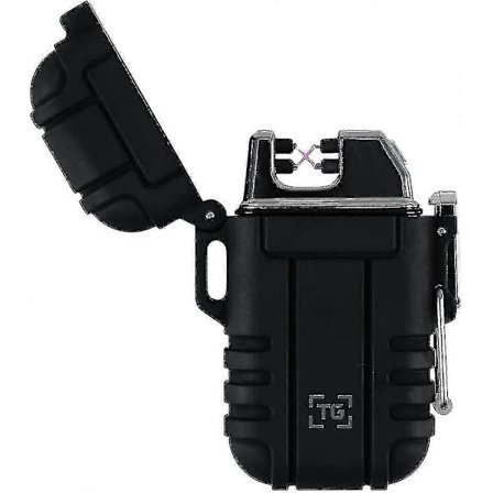 Kryc-tg Plasma Lighter Vindtett Vanntett USB Oppladbar Flammeløs Dobbel Bue For EDC Camping Overlevelse (FMY)