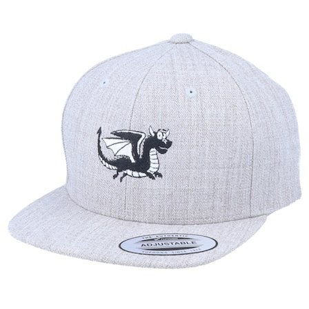 Kiddo Cap - Kids Dino Heather Grey Snapback Snapback Grey Cap - @ Hatstore