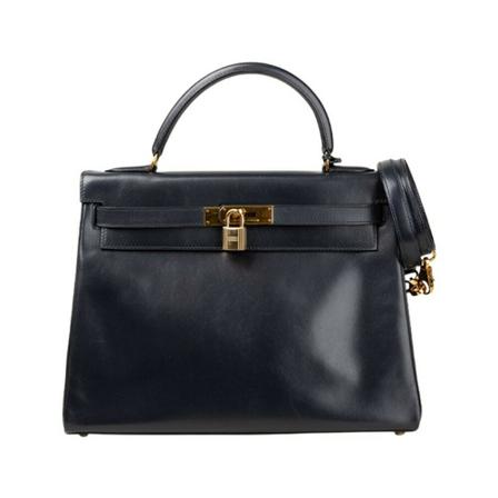 Hermès Vintage Pre-owned Kelly Box 32 Retourne Väska svart, Dam Vintage Väskor, Dam, Storlek: ONE SIZE