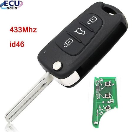 Laadukas! 3-painikkeinen avaimeton älykäs kaukosäädinavain 433mhz Id46 Kia Rio Seed Seedpro Picanto Sportage -autoihin