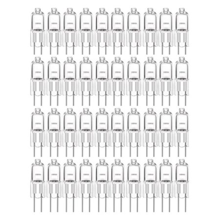 20-pakning G4 halogenpærer, 10W 12V - Varmhvitt lys