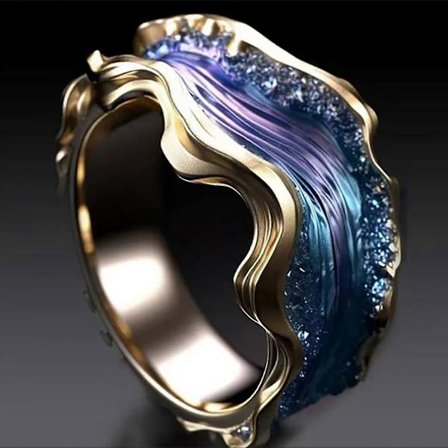 Dam Vintage Havsvågsring Enkel Iögonfallande Ring att Bära