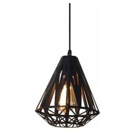 Diamant Lysekrone Lampeskjerm 25CM Svart Hengelampe Stue Soverom