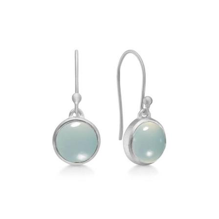 Frk. Lisberg, Noa Earrings Aqua Chalcedon Silver Grijs, Dames, Maat:ONE Size