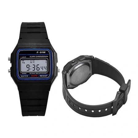 Luksuriøst klassisk digitalt ur F-91W Unisex Retro Vintage Sport LED Vandtæt [LGL] sort DXGHC