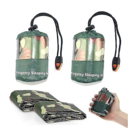 Overlevelsessovepose, Nødpose Til Udendørs Camping, 2 stk