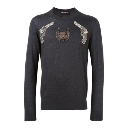 Dolce & Gabbana, Jumper Grijs, Heren, Maat:S